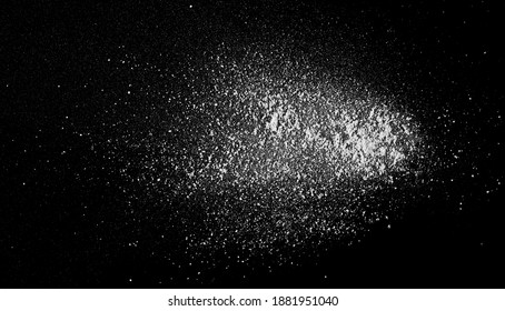 Spilled Cocaine Pile Isolated On Black Background, Top View