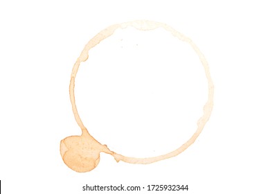 spilled coffee isolated on a white background. round track