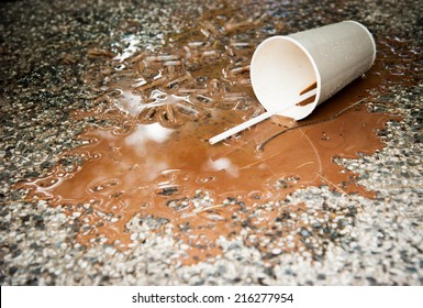 Spilled Ice Coffee On Floor