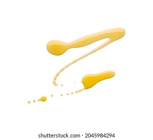 Spilled Olive Oil On White Background