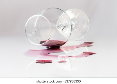 Spilled Red Wine on White Surface