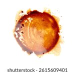 Spilled Soy Sause Leftovers Isolated, Teriyaki Drops on White Plate, Oyster Sauce Smear Texture, Balsamic Vinegar Puddles on White Top View