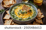 Spinach Artichoke Dip: Creamy, cheesy dip with spinach and artichokes, perfect for scooping with crackers or bread. A crowd-pleasing appetizer for any occasion.