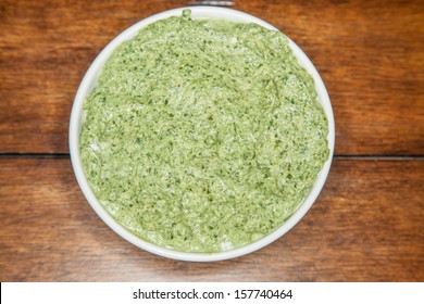 Spinach And Artichoke Dip May In White Bowl.