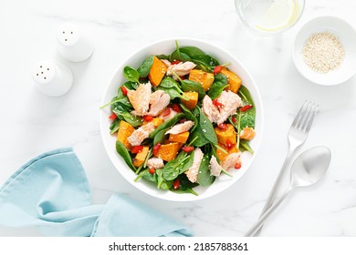 Spinach, Salmon And Sweetpotato Festive Thansgiving Salad With Paprika