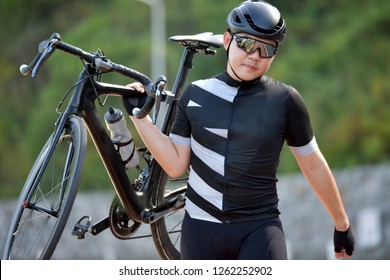 Spinner With His Bike.