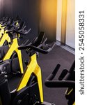 Spinning bike for exercise in modern gym