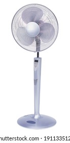 Spinning electric fan isolated on white. Studio shoot.