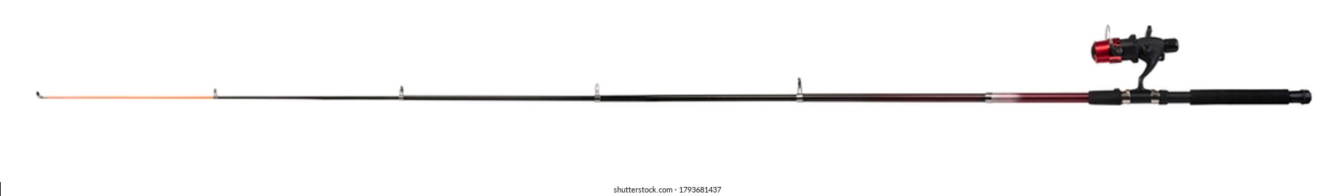 Spinning rod for fishing isolated on white background 