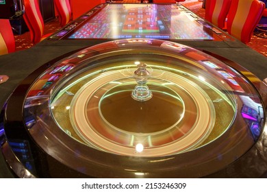 Spinning Roulette Wheel Electronic Casino. Touch Table Roulette