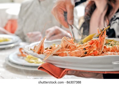 Spiny Lobsters, Also Known As Langouste Or Rock Lobsters Palinuridae