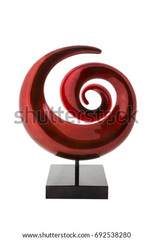 spiral abstract sculpture - spiral shape modern vase isolated on white background