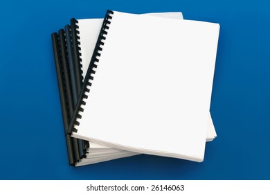 Spiral Bound Book, Over Blue Background
