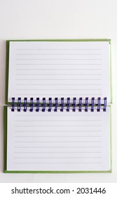 Spiral Bound Note Pad On White Background