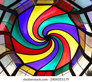 spiral colored stained glass roof	 - Powered by Shutterstock