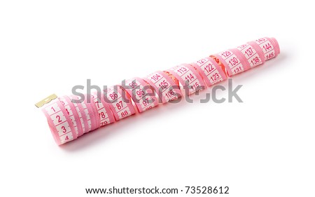 Spiral of a measuring tape of the tailor isolated on white