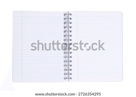 Spiral notebook displaying empty lined paper sheets for writing 