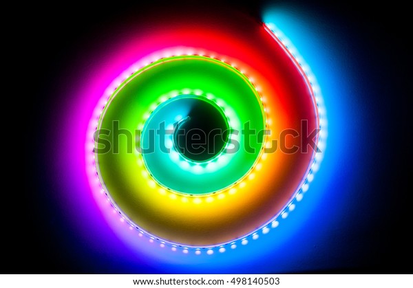 Spiral Rgb Led Light Strip Bokeh 库存照片 立即编辑 Spiral Rgb Led Light Strip Bokeh 库存照片 立即编辑