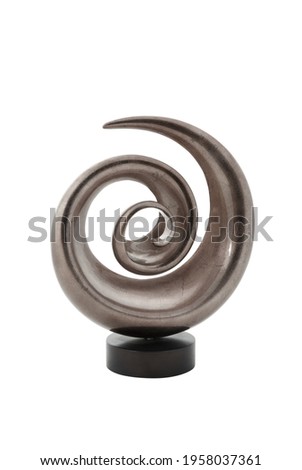 Spiral shape modern vase isolated on white background