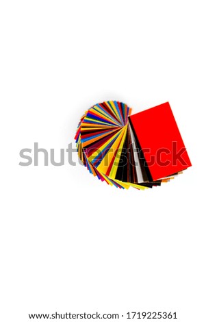 spiral Stack of different colours Cast Acrylic Sheet on white background