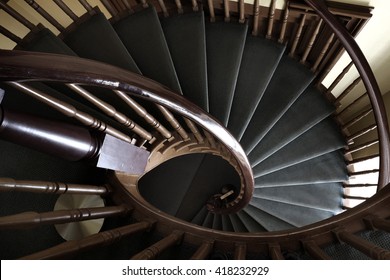 Spiral Staircase Building Climbing Stairs Down Stock Photo (edit Now 