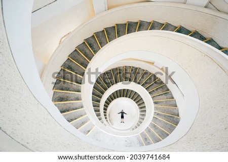 spiral of a spiral staircase as in the Fibonacci spiral theory