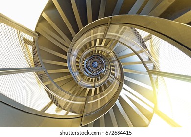 Spiral staircase in metal                               