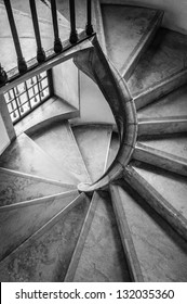 Spiral staircase in an old building, sintra, portugal