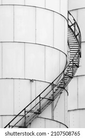 Spiral Staircase On Fuel Storage Tank 