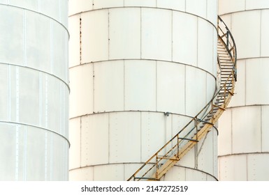 Spiral Staircase On Fuel Storage Tank 