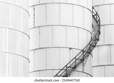 Spiral Staircase On Fuel Storage Tank 