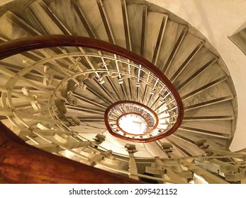 spiral stairs in the apartment 