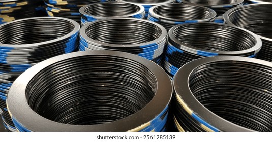 Spiral Wound Gasket basic type graphite filler with color coding, close-up