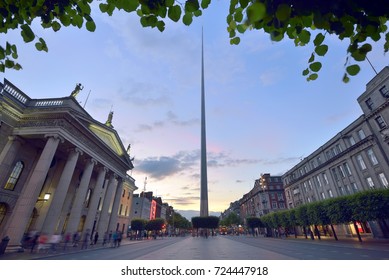 Spire famous landmark in Dublin, Ireland center symbol 