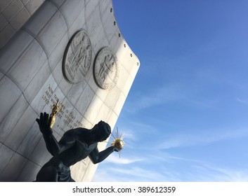 Spirit Of Detroit And Blue Sky.