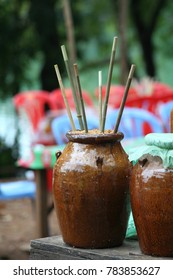 Spirits Made From Rice Waiting Till It's Ready To Drink In Cambodia