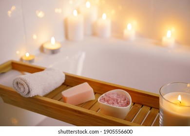 Spiritual Aura Cleansing Ritual Bath For Full Moon Ritual With Candles, Aroma Salt.