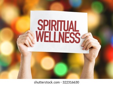 Spiritual Wellness Placard With Bokeh Background