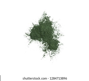 Spirulina Powder On White Background