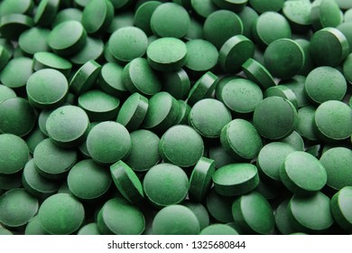 Spirulina Tablets, Closeup