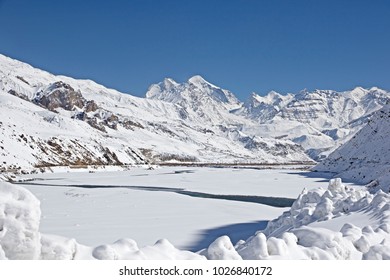 The Spiti valley after a snowfall in winter. - Shutterstock ID 1026840172