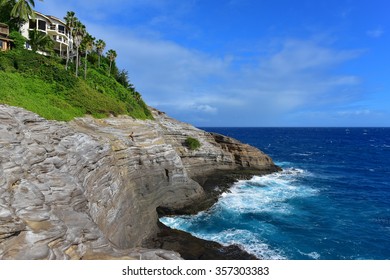 Spitting Cave Of Portlock In Oahu, Hawaii