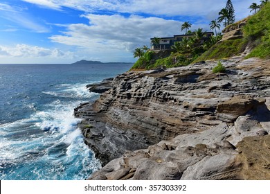 Spitting Cave Of Portlock In Oahu, Hawaii