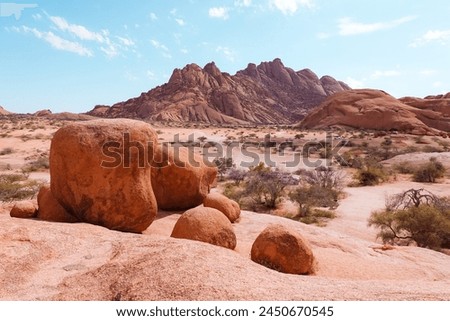 The Spitzkoppe is a group of bald granite peaks or inselbergs located between Usakos and Swakopmund in the Namib desert of Namibia
