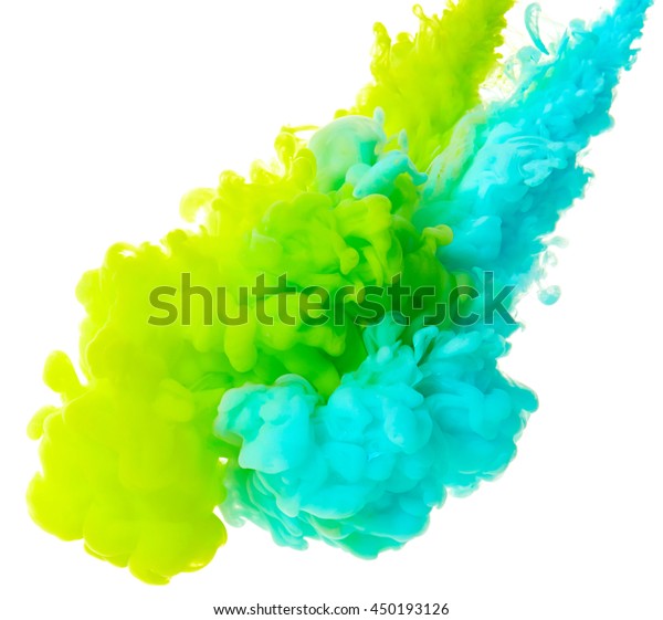 Splash Blue Green Paint Isolated On Stock Photo 450193126 | Shutterstock