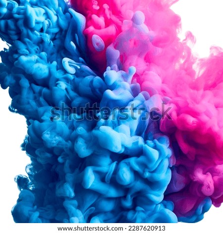 Splash of blue and pink watercolor paints background
