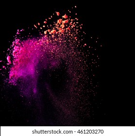 Splash Of Bright Eye Shadow On Black Background