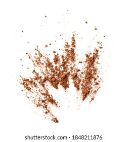 Splash Of Cocoa Powder Isolated On White Background, Top View