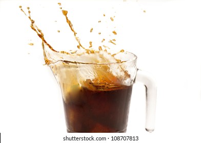  Splash Of Coke On A White Background