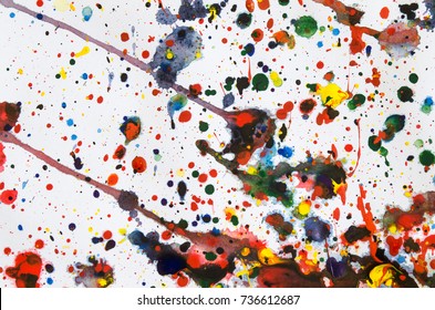Splash Color On White Paper Abstract Stock Photo 736612687 | Shutterstock